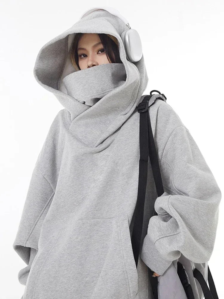 Sweat à capuche à col roulé vintage pour hommes et femmes.