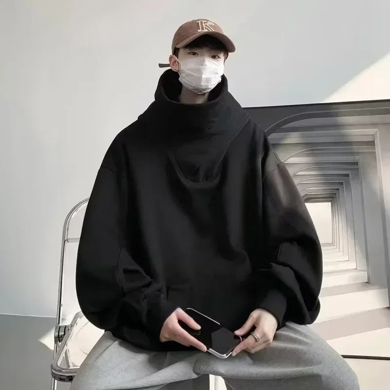 Sweat à capuche à col roulé vintage pour hommes et femmes.