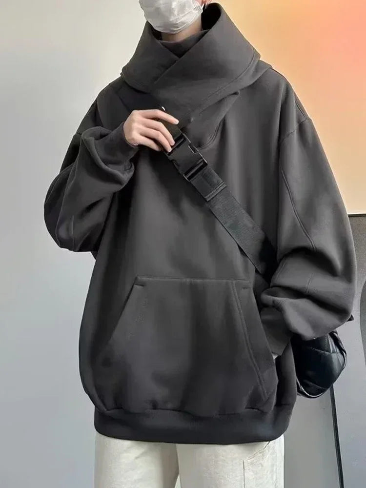 Sweat à capuche à col roulé vintage pour hommes et femmes.