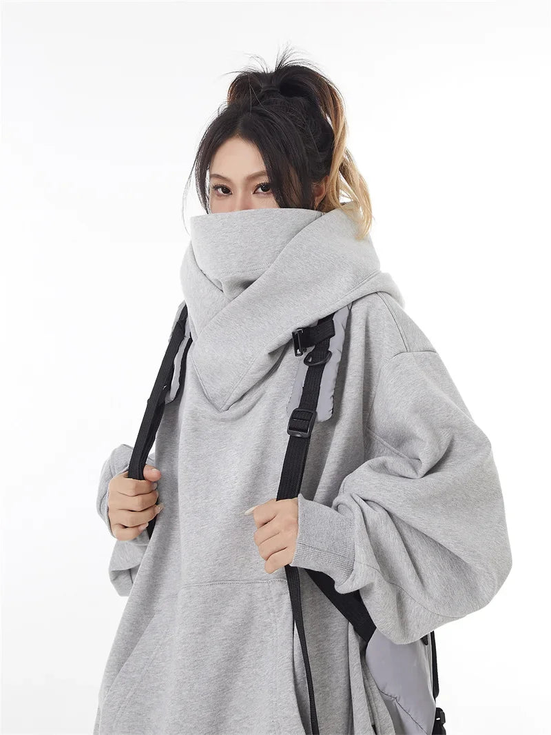 Sweat à capuche à col roulé vintage pour hommes et femmes.