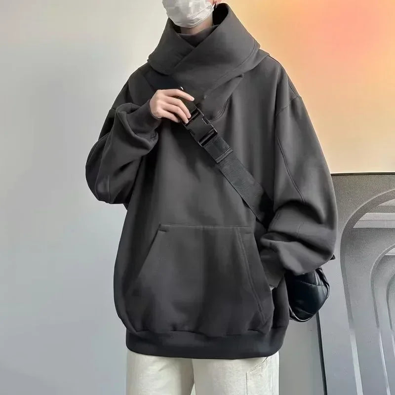 Sweat à capuche à col roulé vintage pour hommes et femmes.
