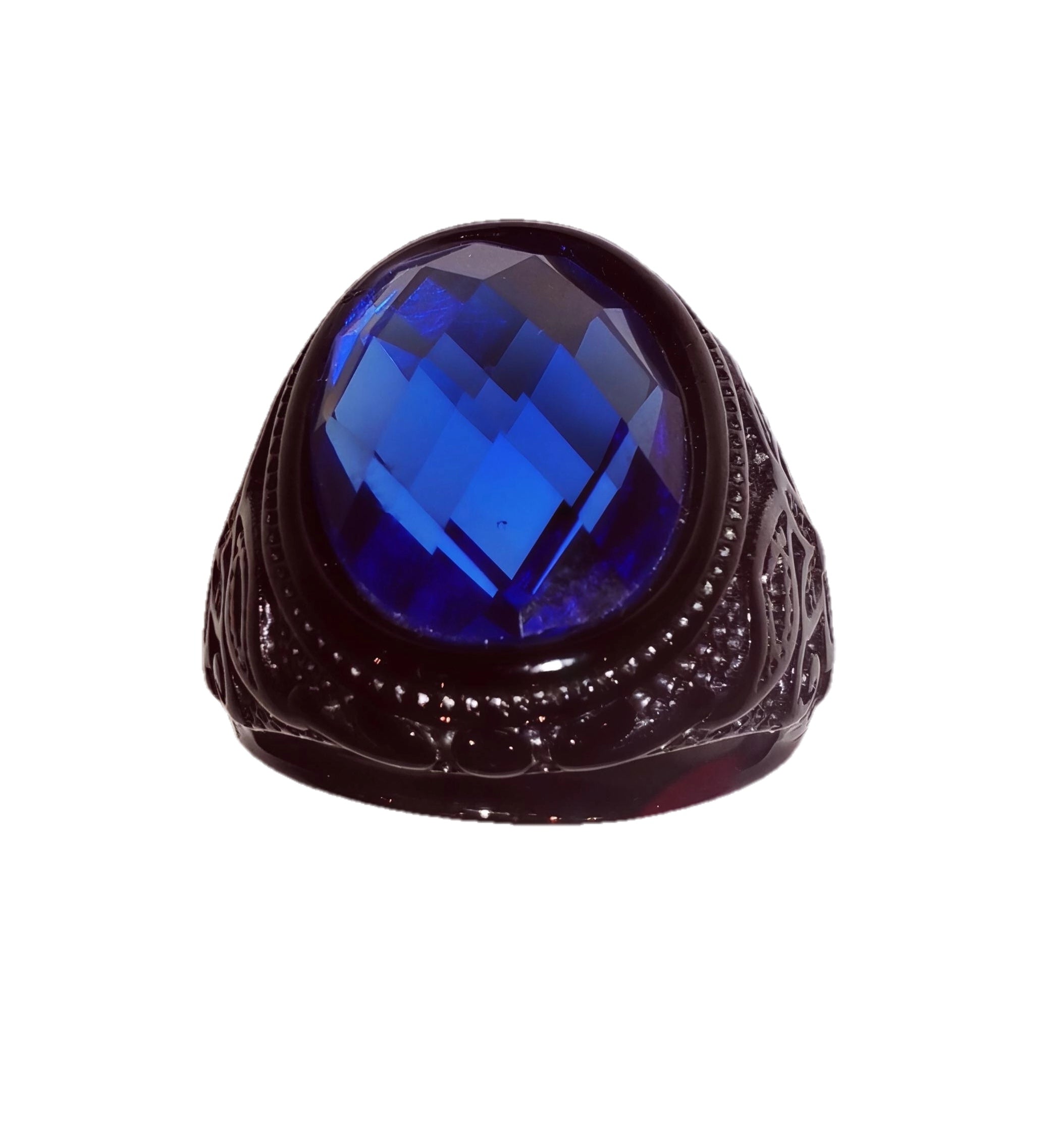 Bague de prestige turquoise en acier inoxydable