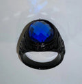 Bague de prestige turquoise en acier inoxydable