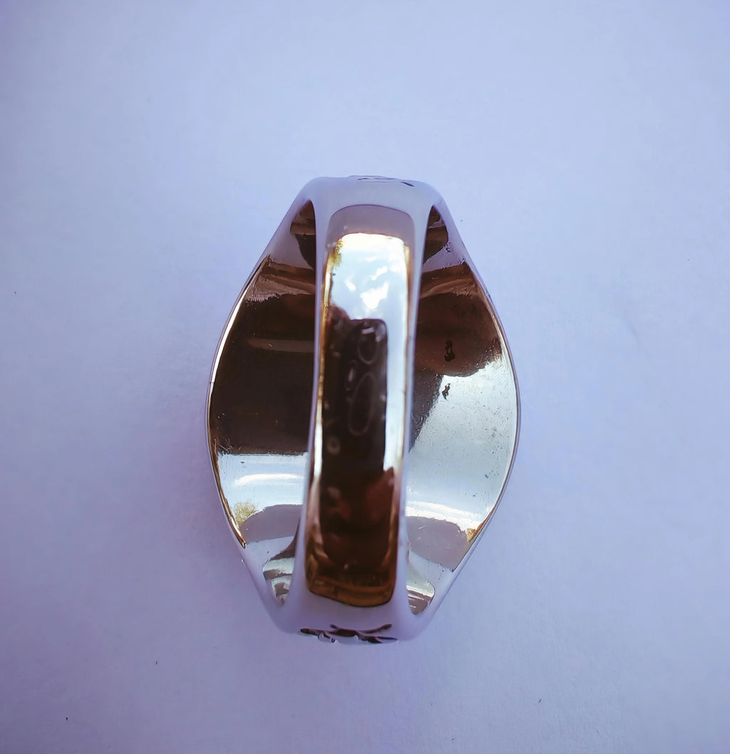 Bague citrine homme en acier inoxydable, design turc.