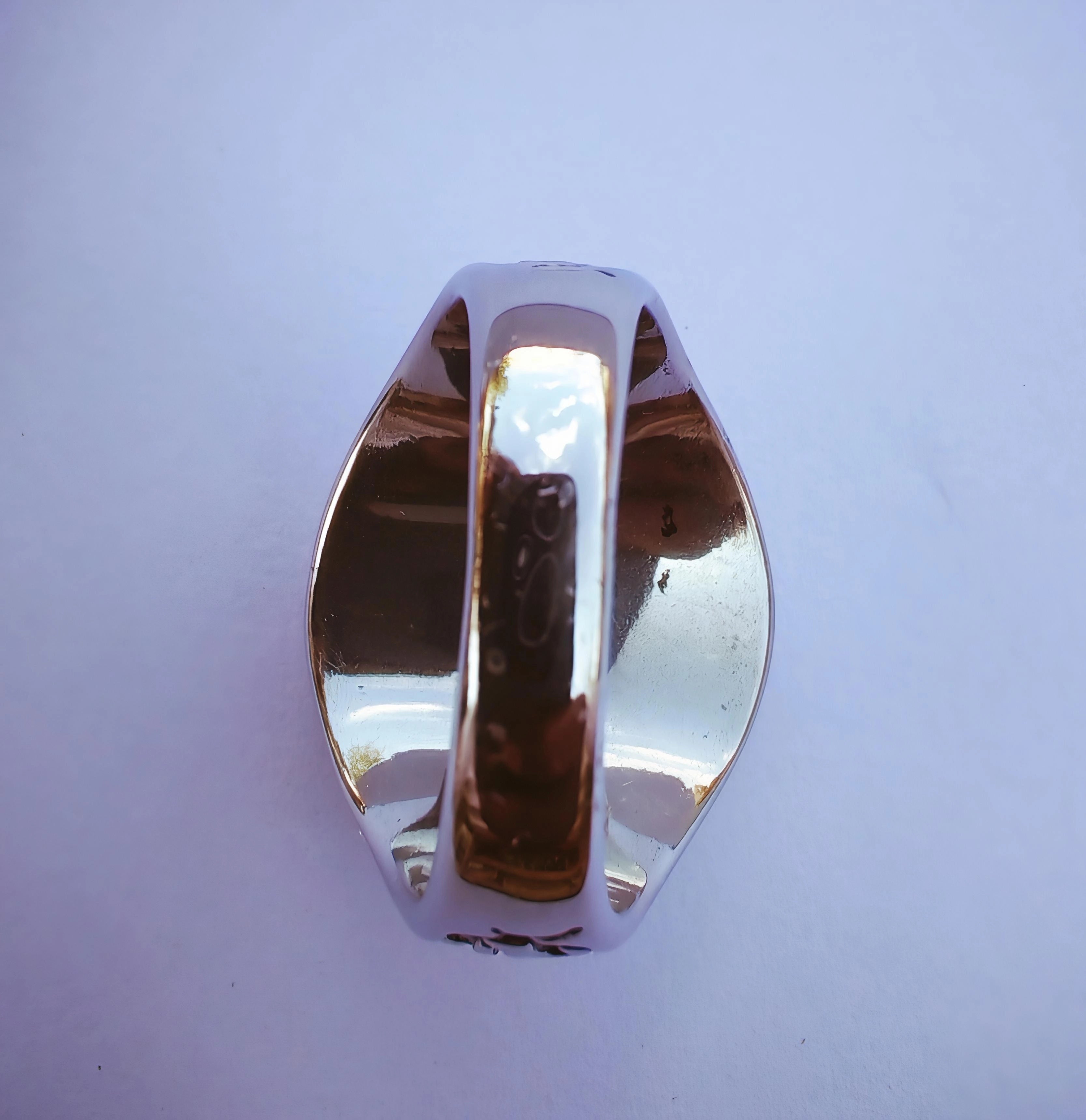 Bague citrine homme en acier inoxydable, design turc.